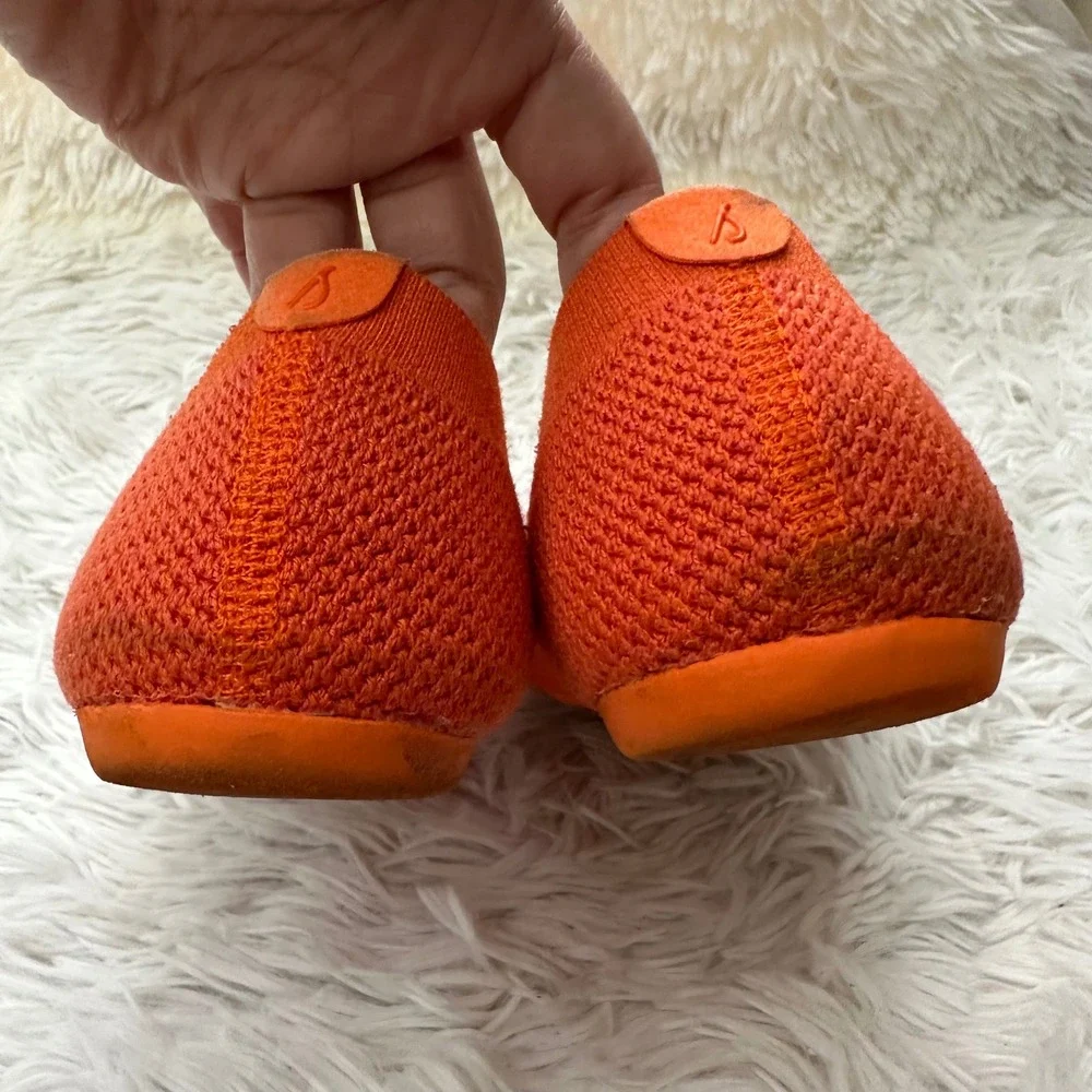 Allbirds Tree Breezers Knit Ballet flats Vibrant Orange Lightweight sz 8.5